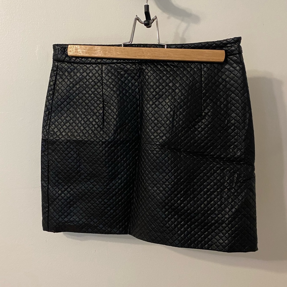Quilted Faux Leather Skirt